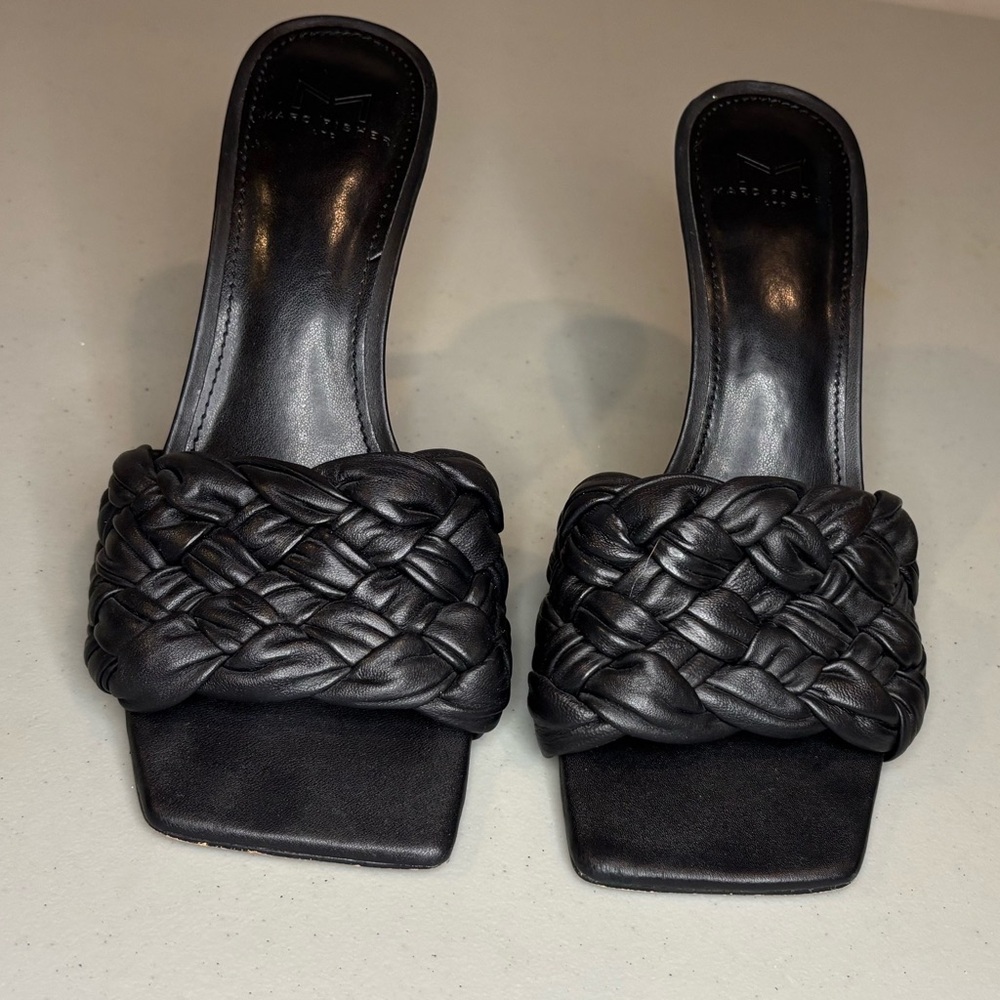 Marc Fisher Black Braided Mules